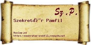 Szekretár Pamfil névjegykártya